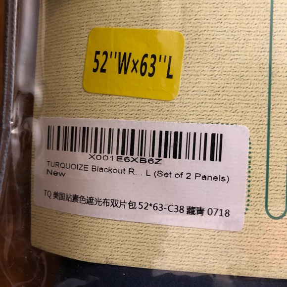 Turquioze 52x63 black out curtains - Picture 2 of 3